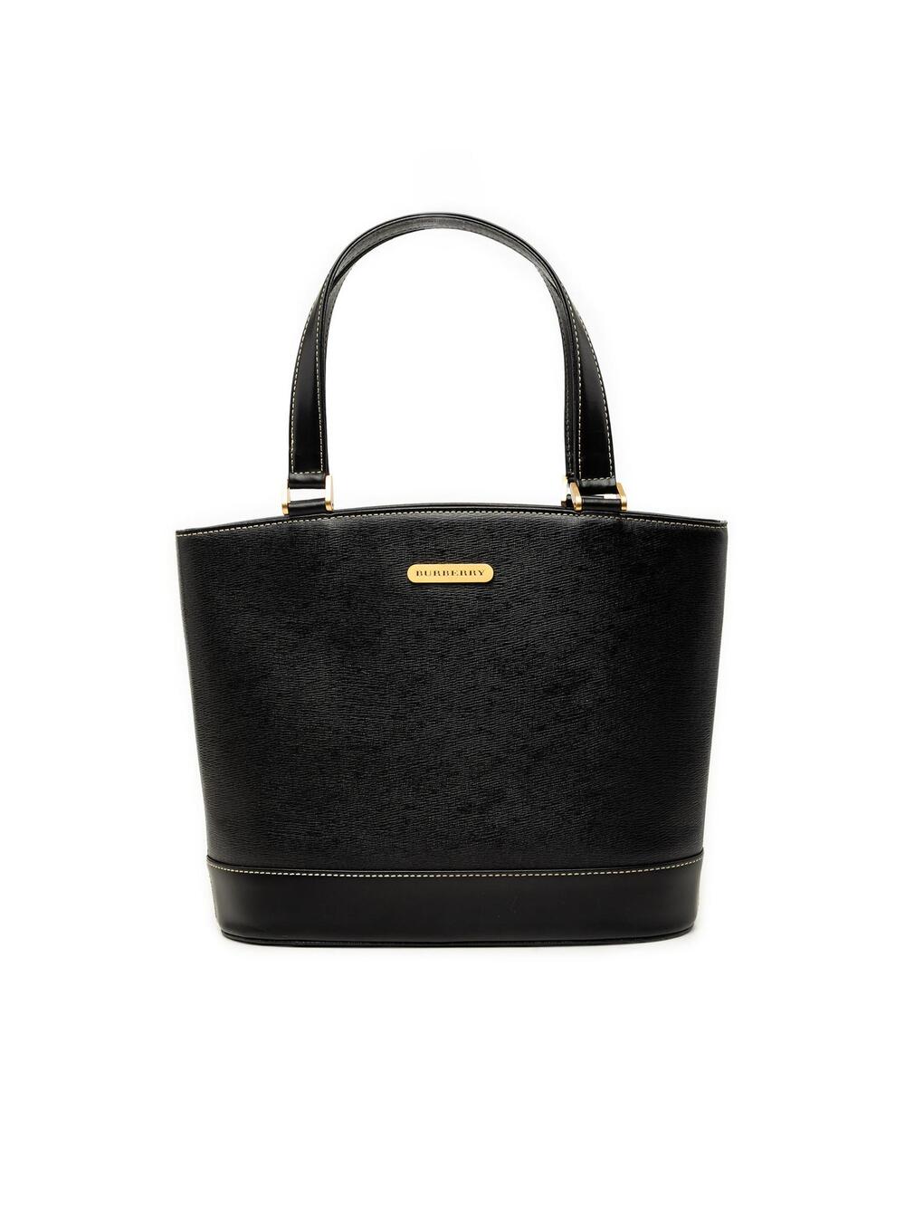 Burberry Leather Tote Pre-Loved Black #359563B37B